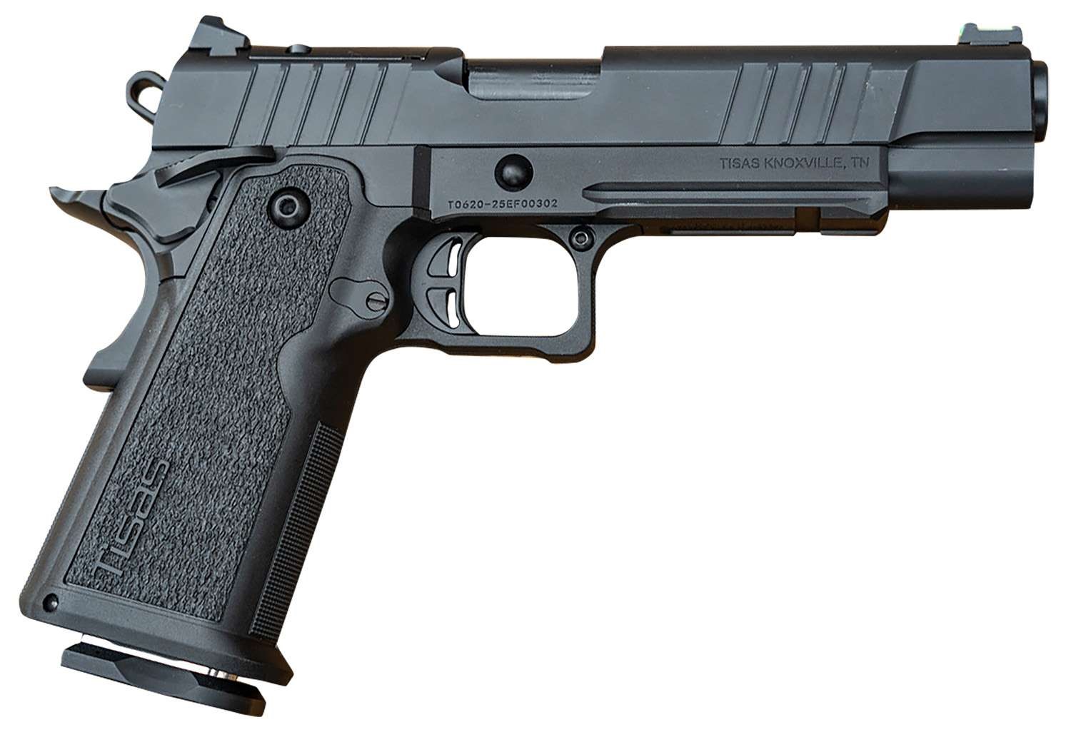 Tisas 1911 Duty Double Stack 9mm pistol in black with fiber optic front sight