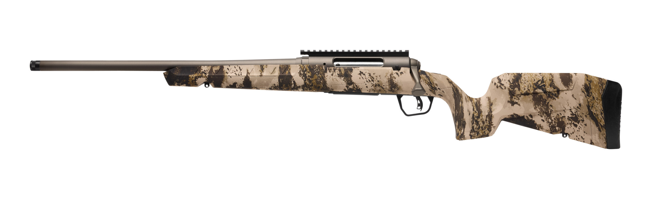 Savage Axis 2 Pro Western bolt-action rifle with bronze barrel and Western camo stock