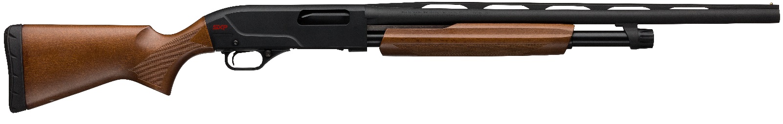 Winchester SXP Field 20 gauge pump shotgun with matte black barrel and wood stock