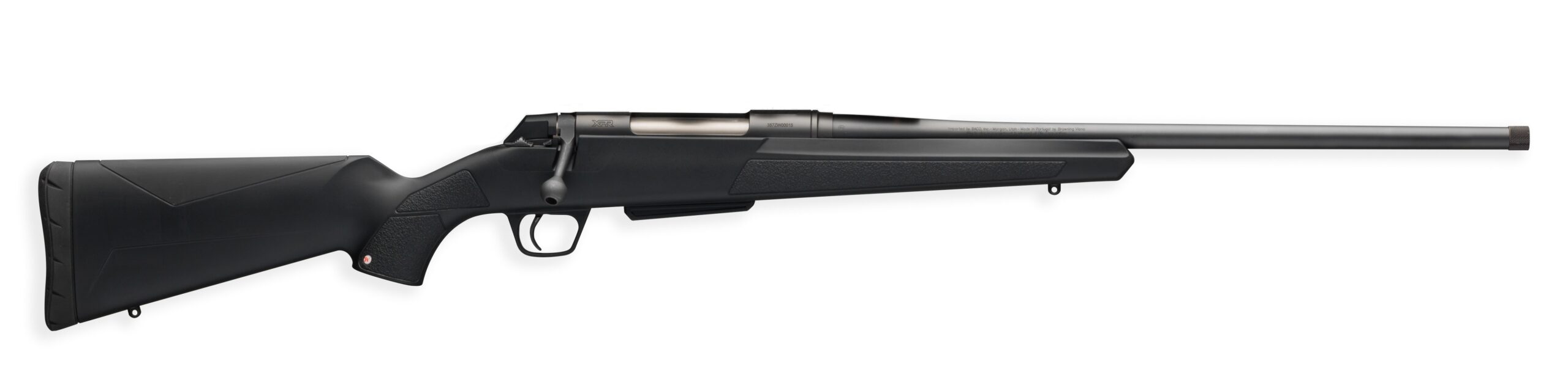 Winchester XPR SR bolt-action rifle with black synthetic stock and dark threaded barrel